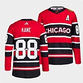 Men's Chicago Blackhawks #88 Patrick Kane Red Black 2022 Reverse Retro Stitched Jersey Dzhi,baseball caps,new era cap wholesale,wholesale hats